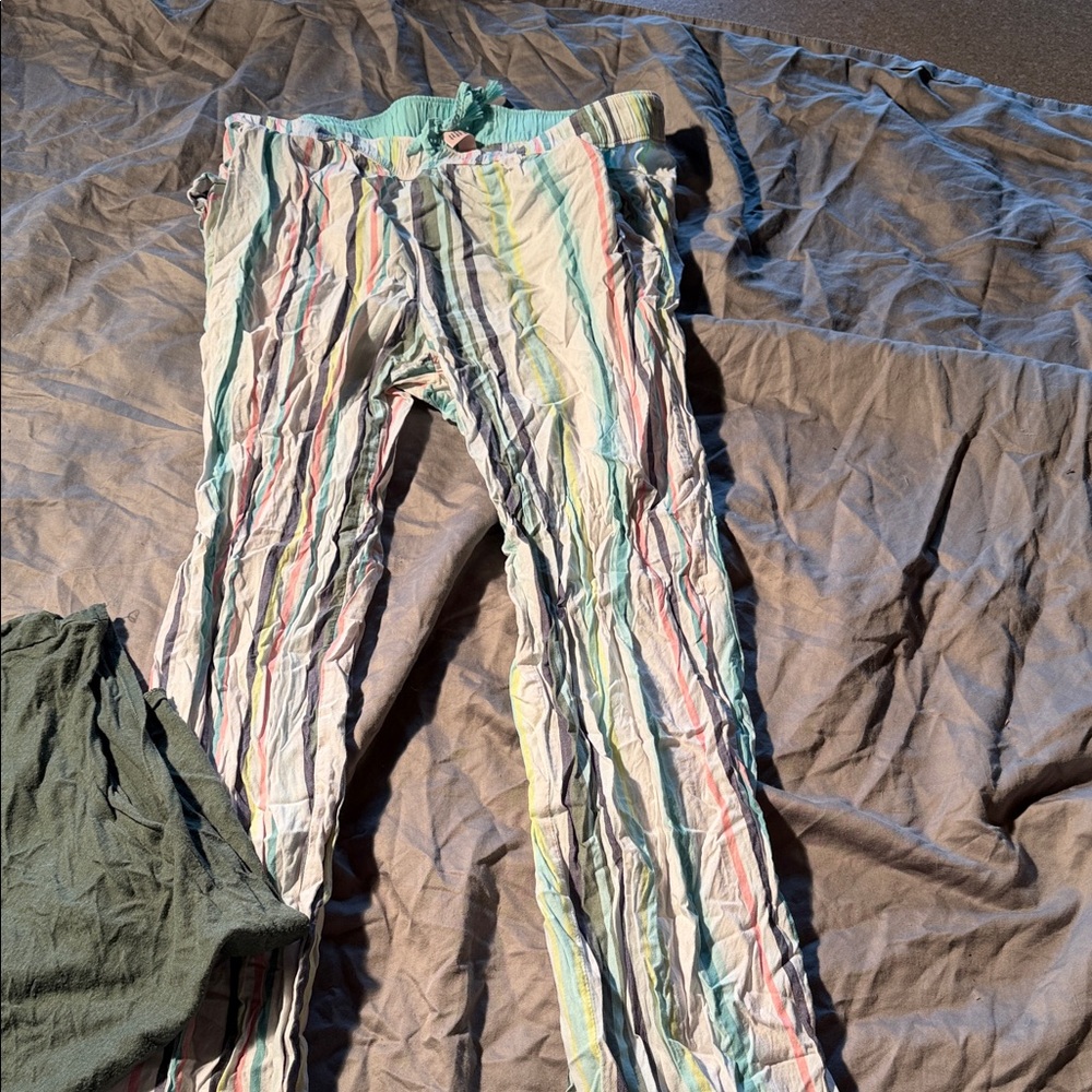 Victoria's Secret Pastel Striped Pajama Pants - Mint, Pink, Yellow, Gray